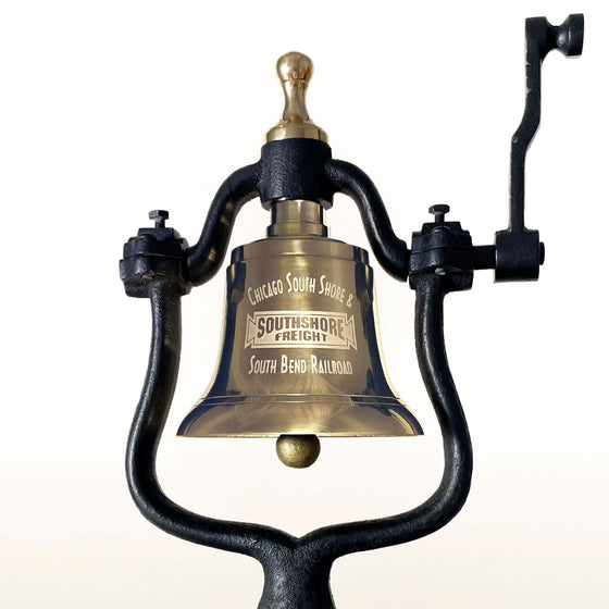 Large Engravable Polished Brass Railroad Bell