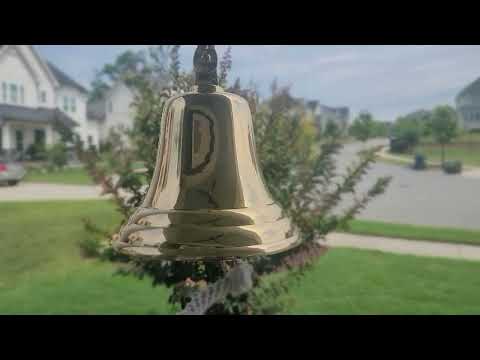 10 Inch Diameter Polished Brass Family Name Initial Wall Bell