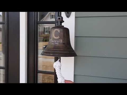 8 Inch Distressed Engraved Family Heritage Brass Wall Bell
