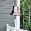 10" Diameter Engravable Antiqued Brass Hanging Bell
