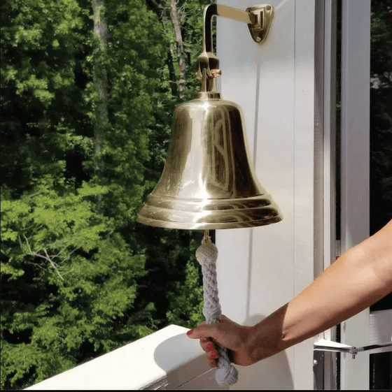 10 Inch Diameter Polished Brass Wall Bell Second