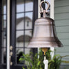 12 Inch Diameter Engravable Antiqued Brass Ridged Hanging Bell