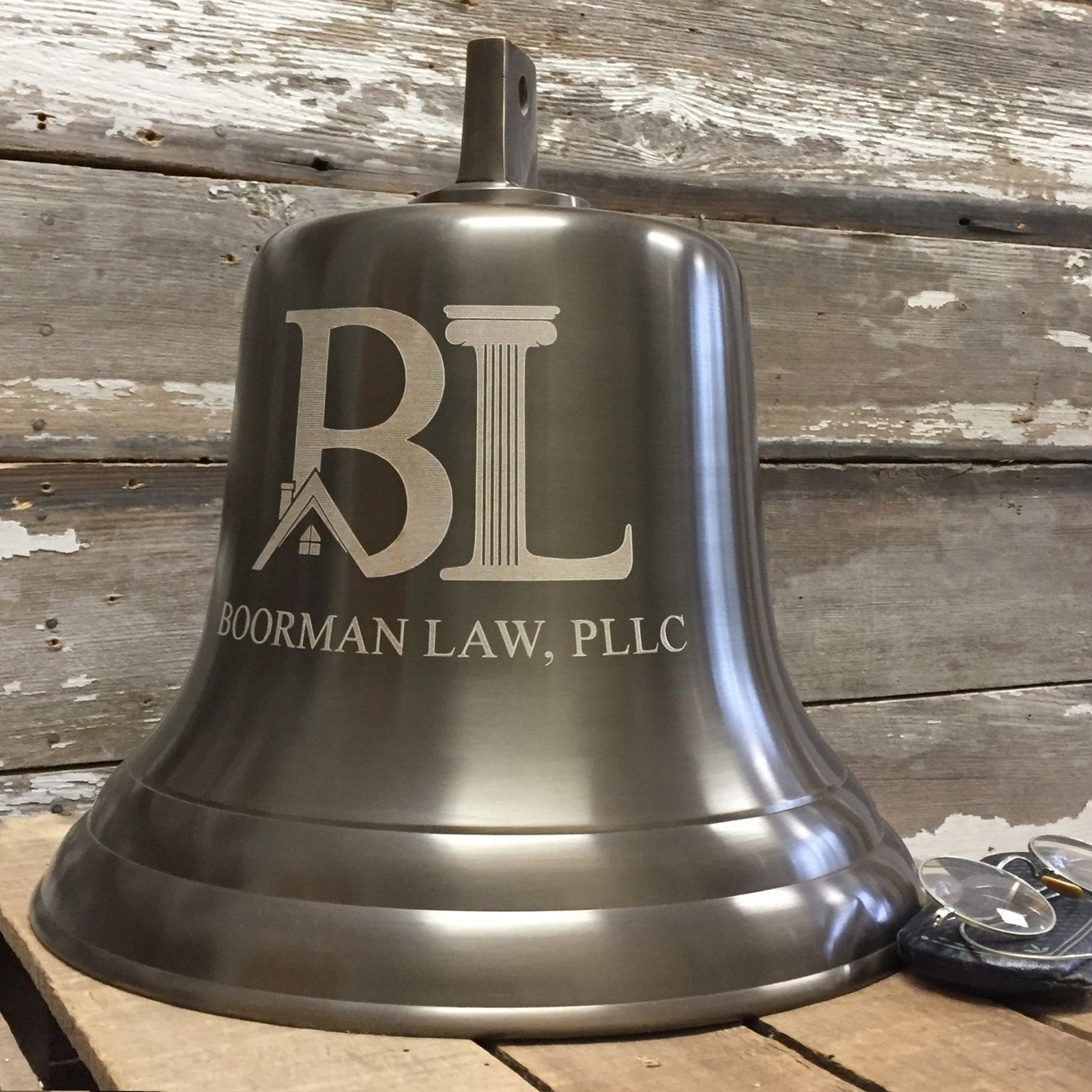 14 Inch Diameter Engravable Antiqued Brass Hanging Bell – BrassBell