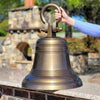 20 Inch Diameter Antiqued Brass Ridged Hanging Bell
