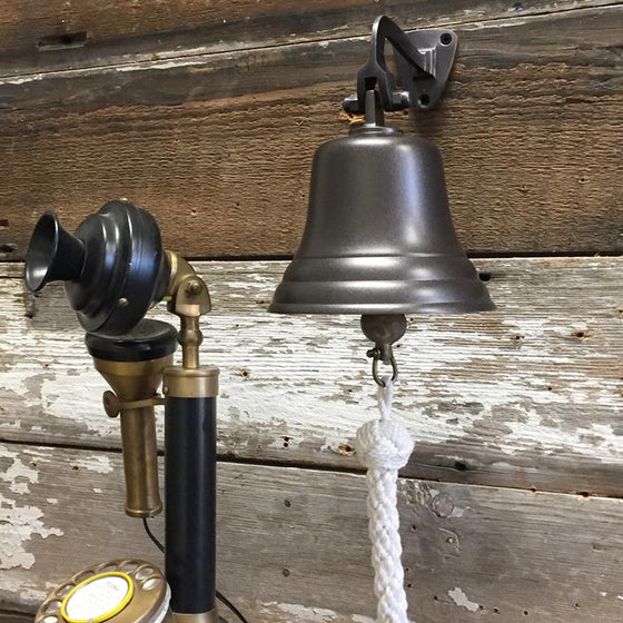 5 Inch Diameter Engravable Dark Bronze Finish Brass Wall Bell