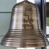 6 Inch Diameter Engravable Antiqued Brass Ridged Wall Bell
