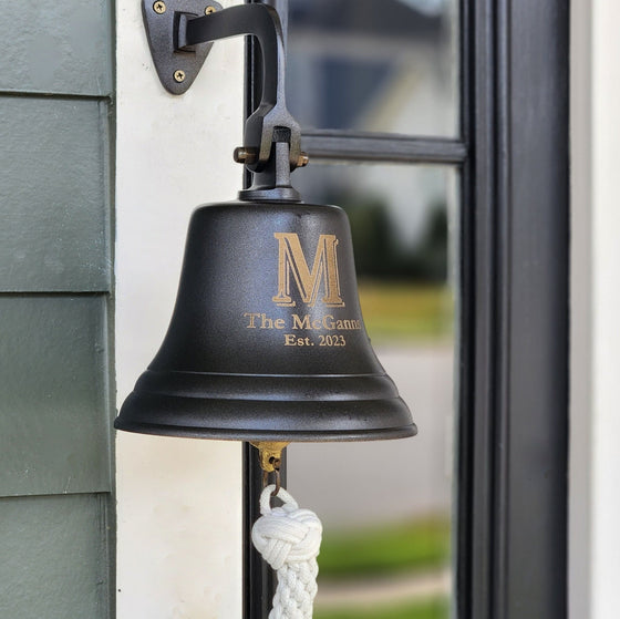 7 Inch Diameter Dark Bronze Finish Family Initial Wall Bell