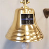 7 Inch Diameter Polished Brass Wall Bell With Blue Line Emblem