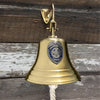 7 Inch Diameter Polished Brass Wall Bell With Police Emblem