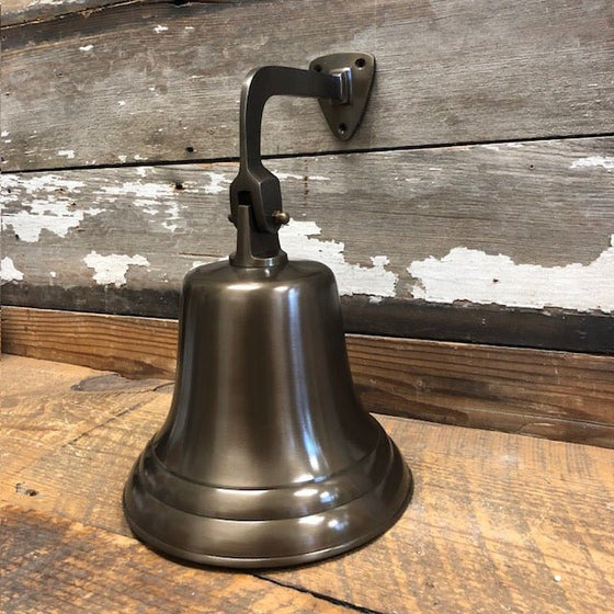 8 Inch Diameter Antiqued Brass Wall Bell Second