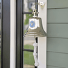 8 Inch Diameter Nickel Finish Brass Wall Bell With Navy Emblem main image