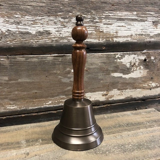 9 Inch Antiqued Brass Hand Bell Second