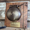 Large antiqued brass replica ringside boxing bell with optional plate showing company logo
