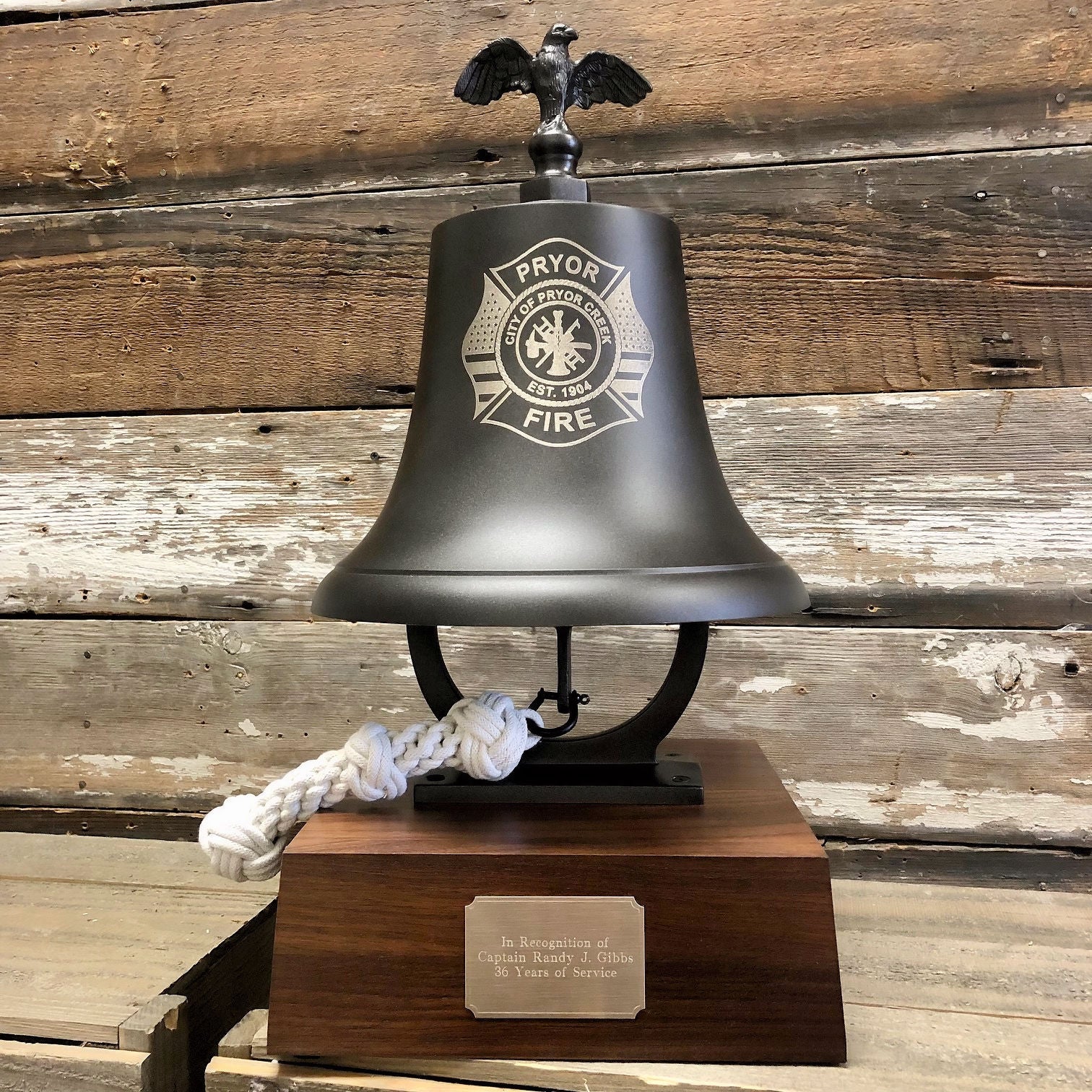 Large Deluxe Engravable Dark Bronze Brass Ceremonial Bell With Eagle ...