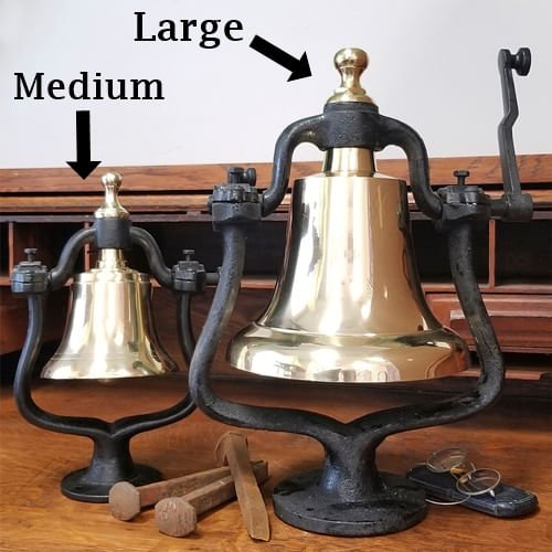 Medium Deluxe Engravable Polished Brass Railroad Bell – BrassBell