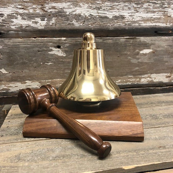 Medium Polished Brass Stock Market Bell Second