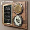 Coast Guard pewter medallion compass wood plaque with personalized engraved plaque featuring USCG oath